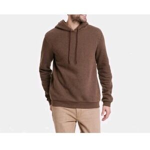 Goodfellow & Co. Men's Textured Fleece Hooded Sweatshirt X-LARGE Brown Pockets